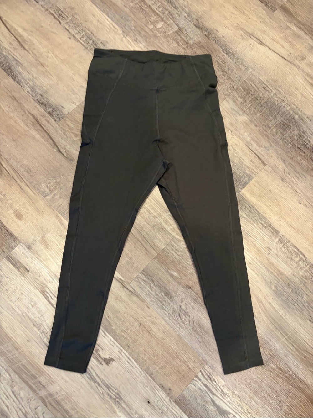 Pact Olive Green Leggings with Branded Waistband